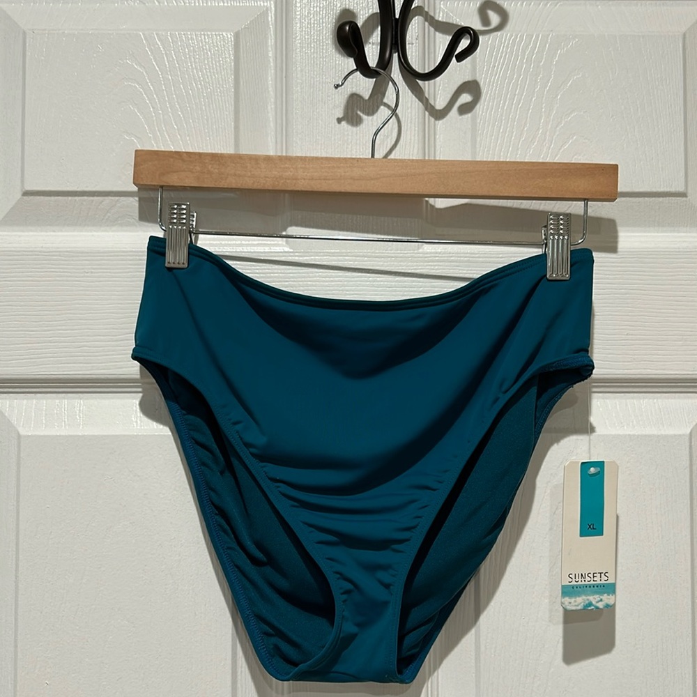 Teal High-Waist Bikini Bottom